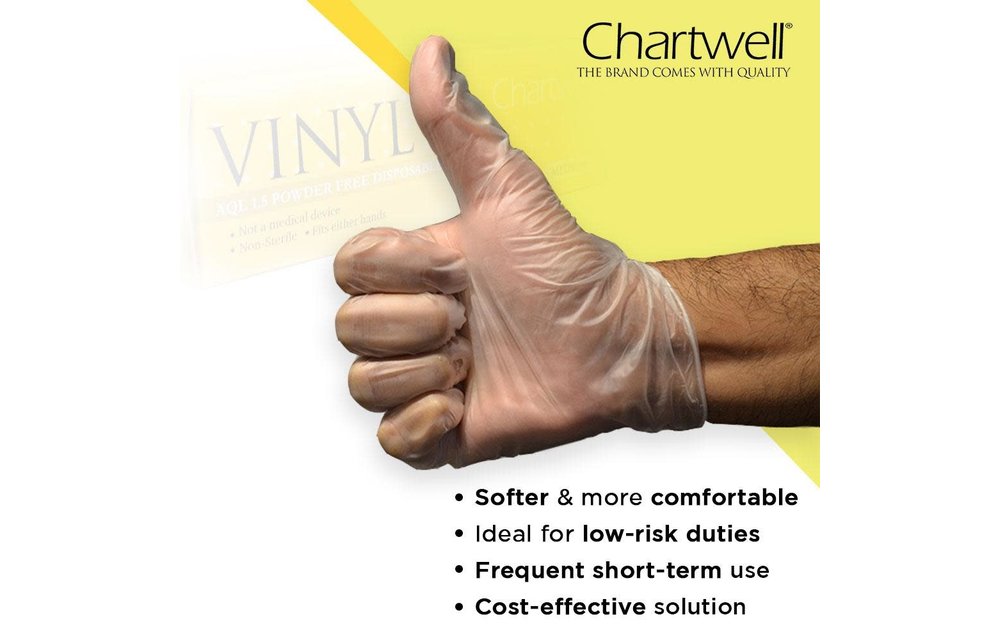 Chartwell Vinyl Gloves 100/bx