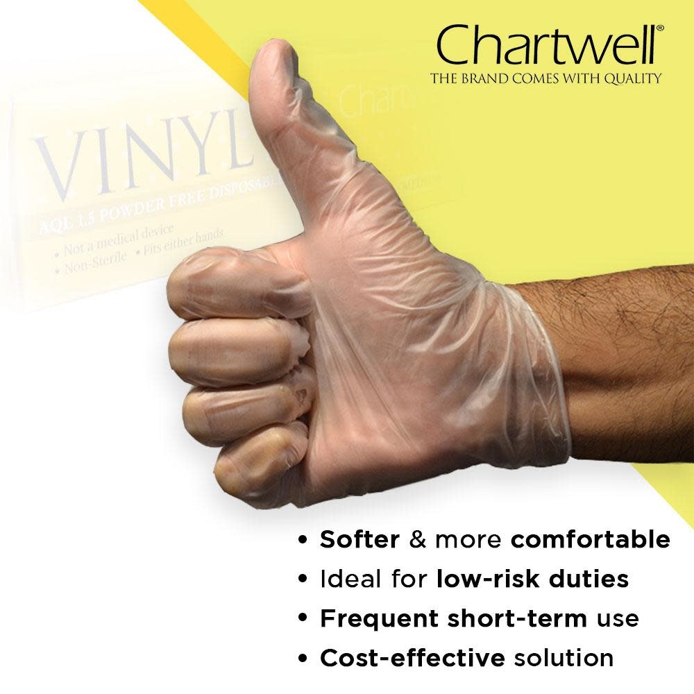 CHWL-Chartwell Chartwell Vinyl Gloves 100/bx