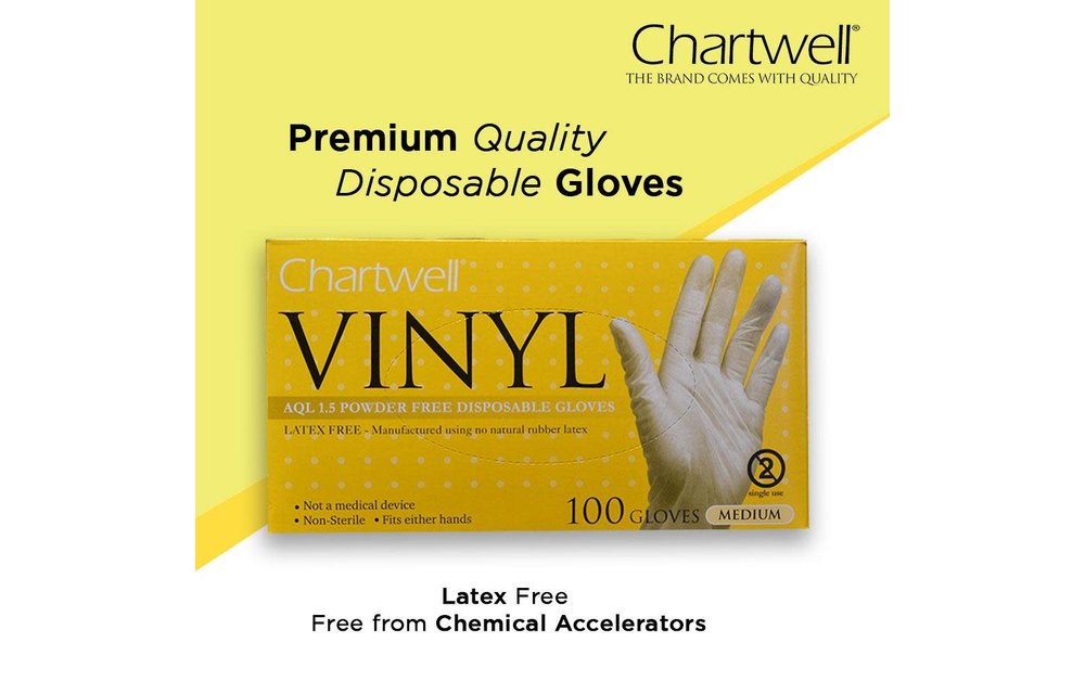 Chartwell Vinyl Gloves 100/bx