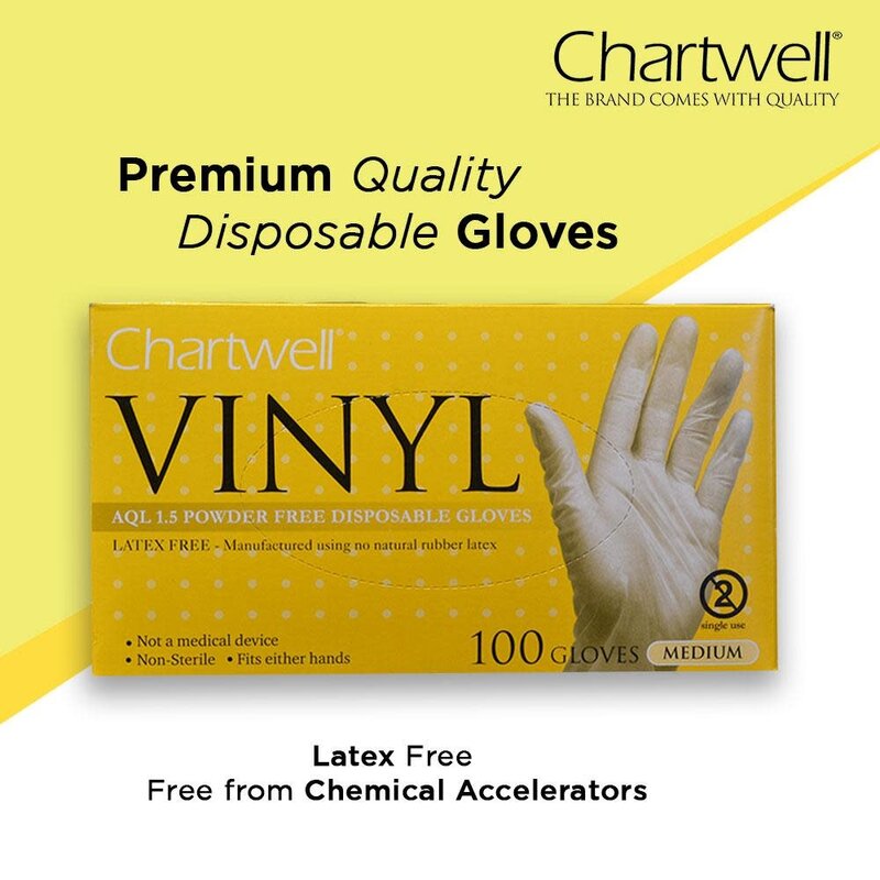 CHWL-Chartwell Chartwell Vinyl Gloves 100/bx