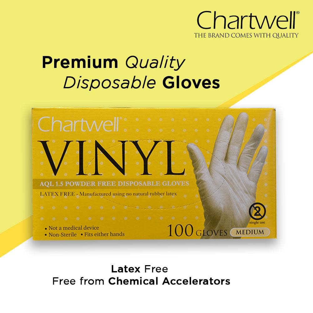 Chartwell Vinyl Gloves 100/bx