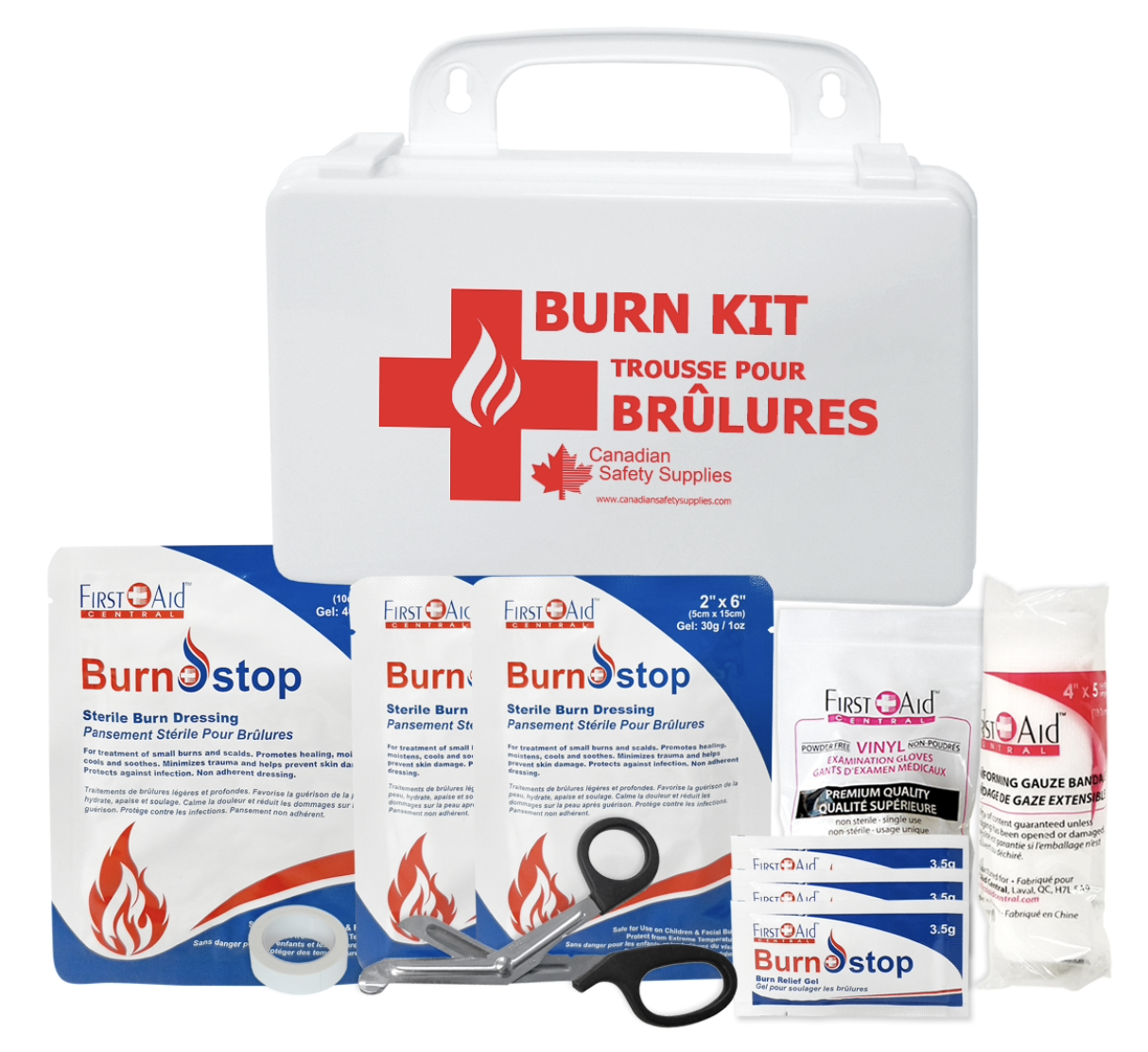 CSS-Canadian Safety Supplies First Aid Burn Kit - Plastic Case