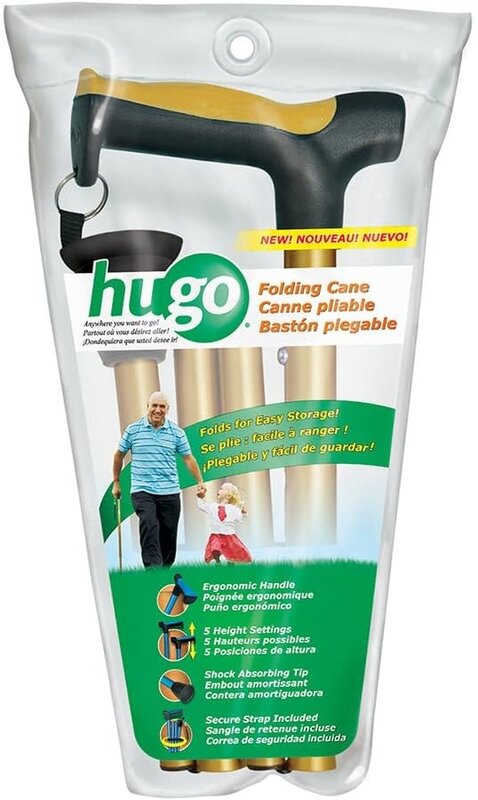 HGO-HUGO Hugo Ergonomic Folding Cane 250lbs