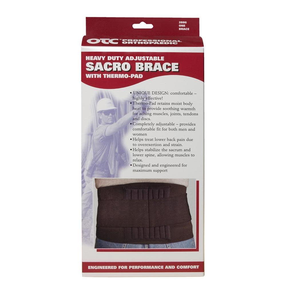 OTC Sacro Brace w/Thero-Pad - Black - Med Supplies