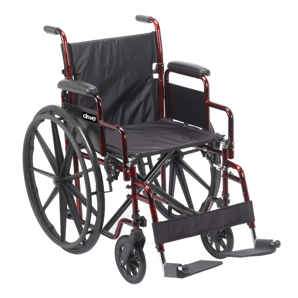Drive Medical Red Rebel Lightweight Wheelchair