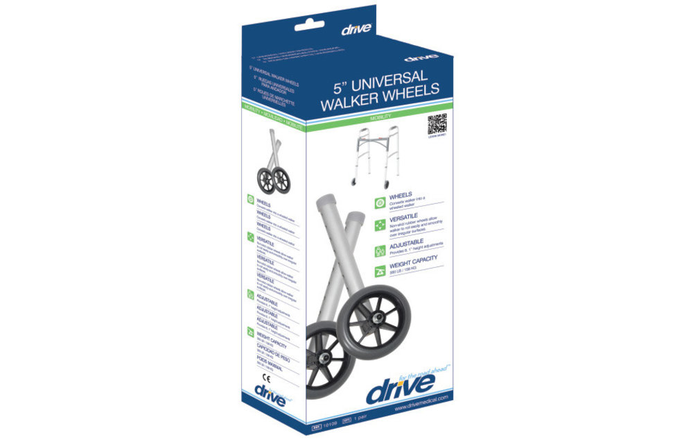 Drive 5" Universal Walker Wheels 350lbs
