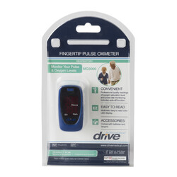 Drive Medical Fingertip Pulse Oximeter Reads SpO₂ and Pulse Rate