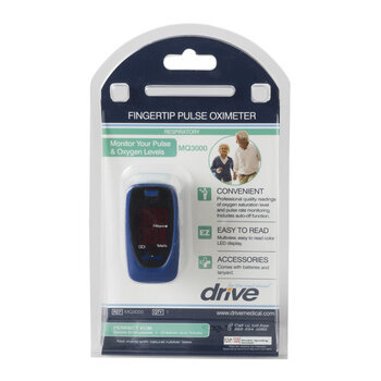Drive Medical Fingertip Pulse Oximeter Reads SpO₂ and Pulse Rate