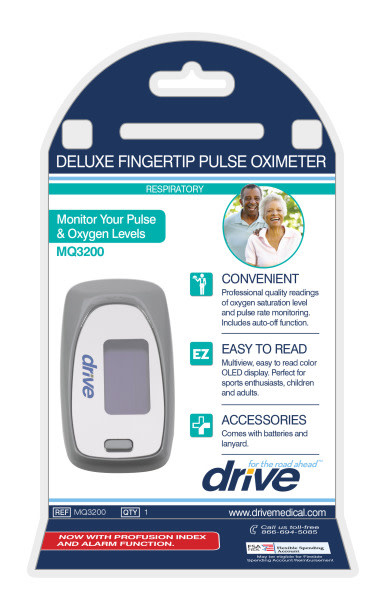 DRV-Drive Medical Deluxe Fingertip Pulse Oximeter View SpO2