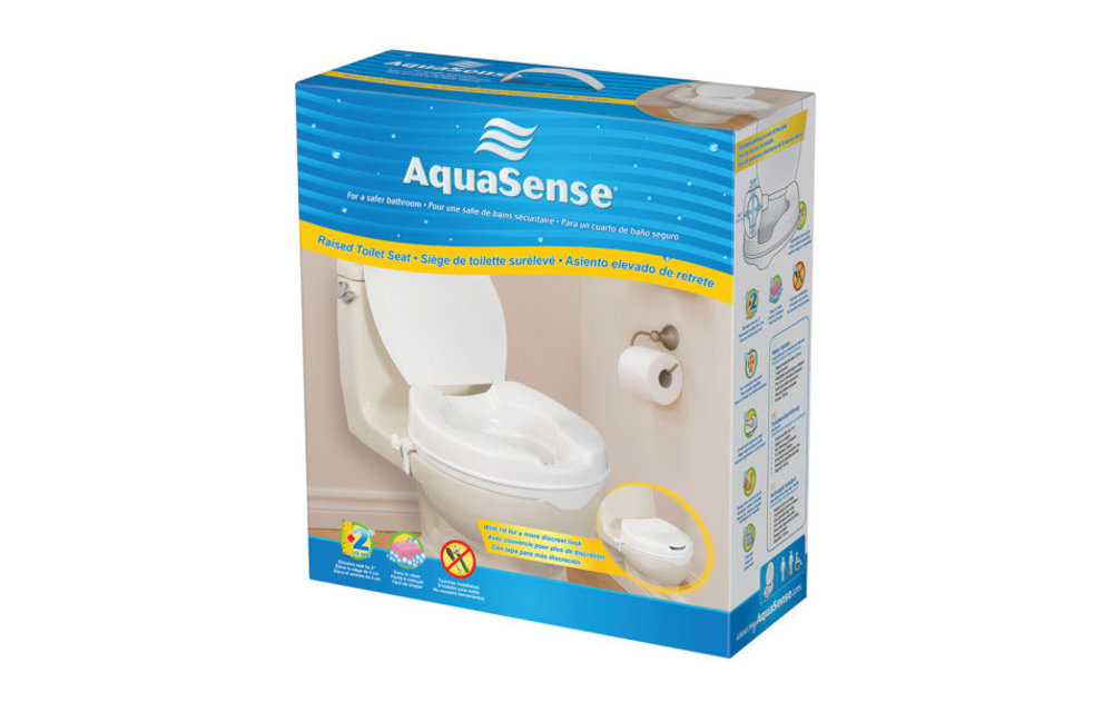 AquaSense Raised Toilet Seat w/Lid 4"