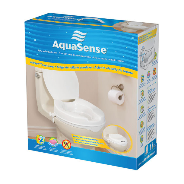 AquaSense Raised Toilet Seat w/Lid 4"