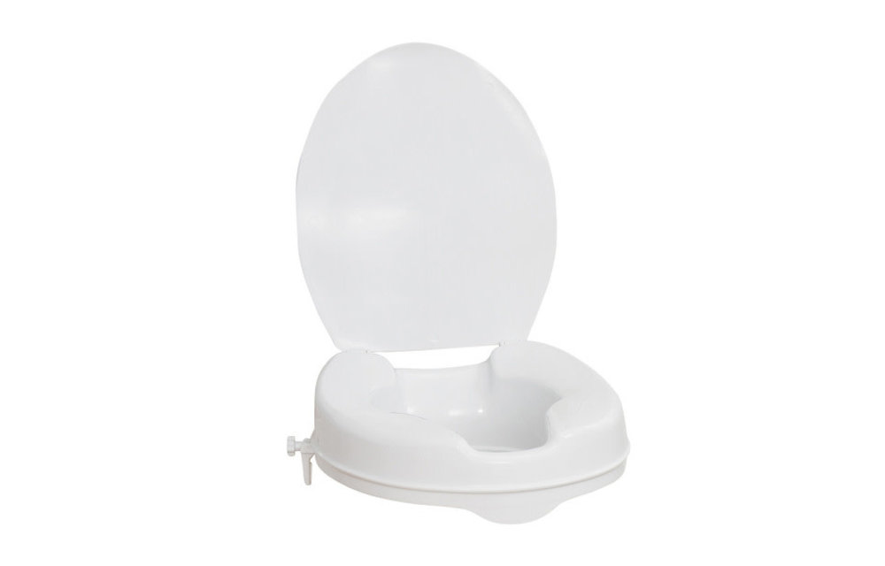 AquaSense Raised Toilet Seat w/Lid 4"