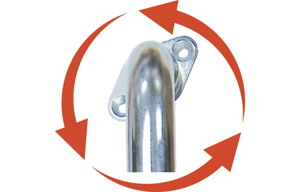 Chrome Knurled Grab Bar w/Rotating Flange