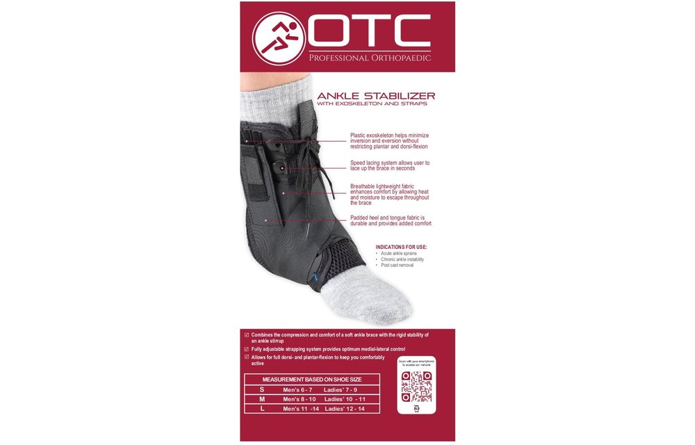 OTC Ankle Stabilizer w/Heel Locking Straps