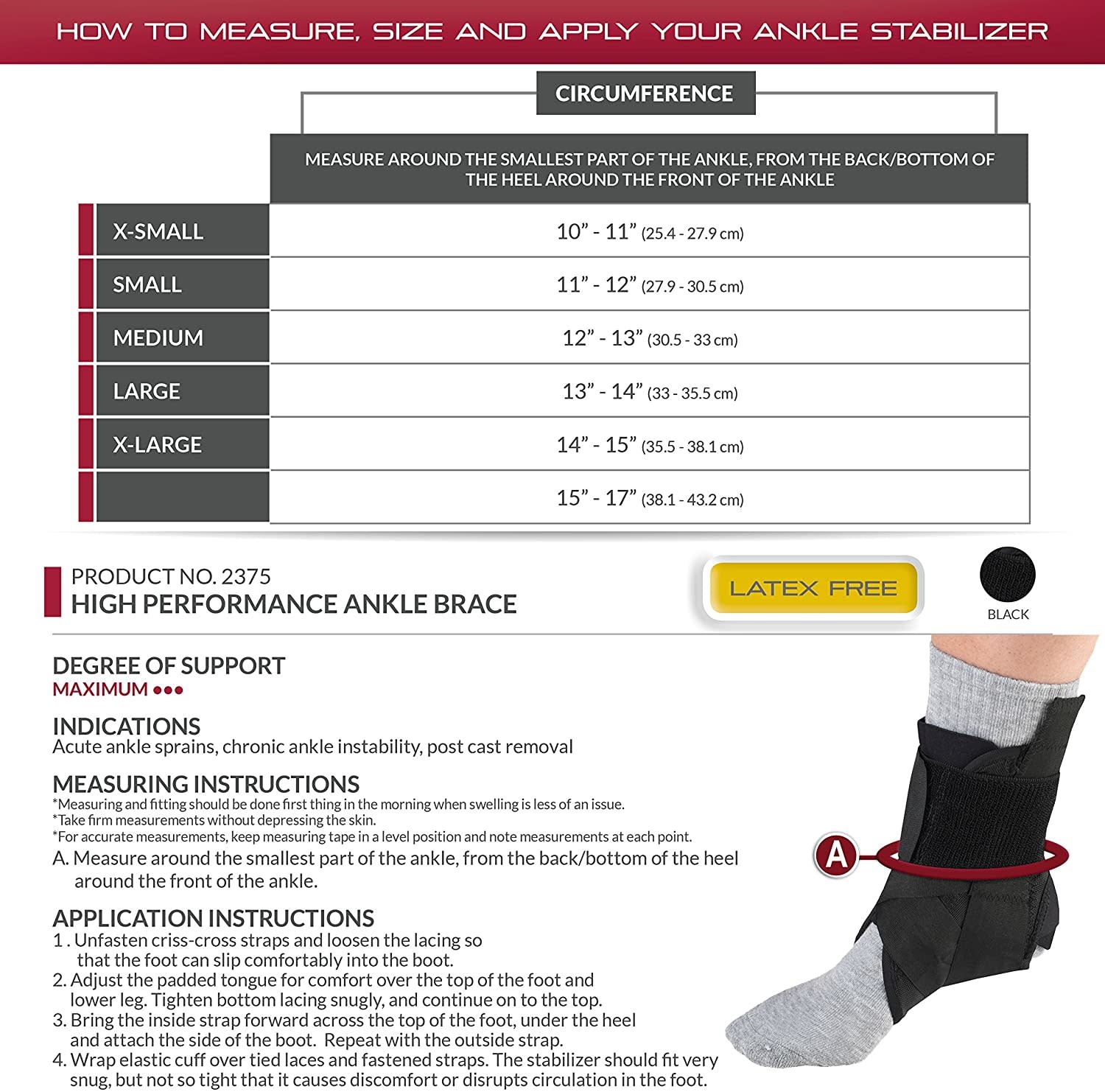 OTC Ankle Stabilizer w/Heel Locking Straps
