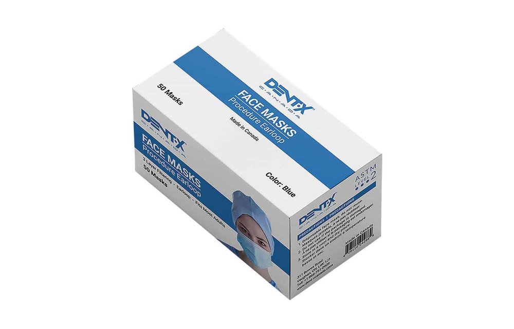 Dent-X Made in Canada Disposable Face Mask 3 Ply ASTM Level 2