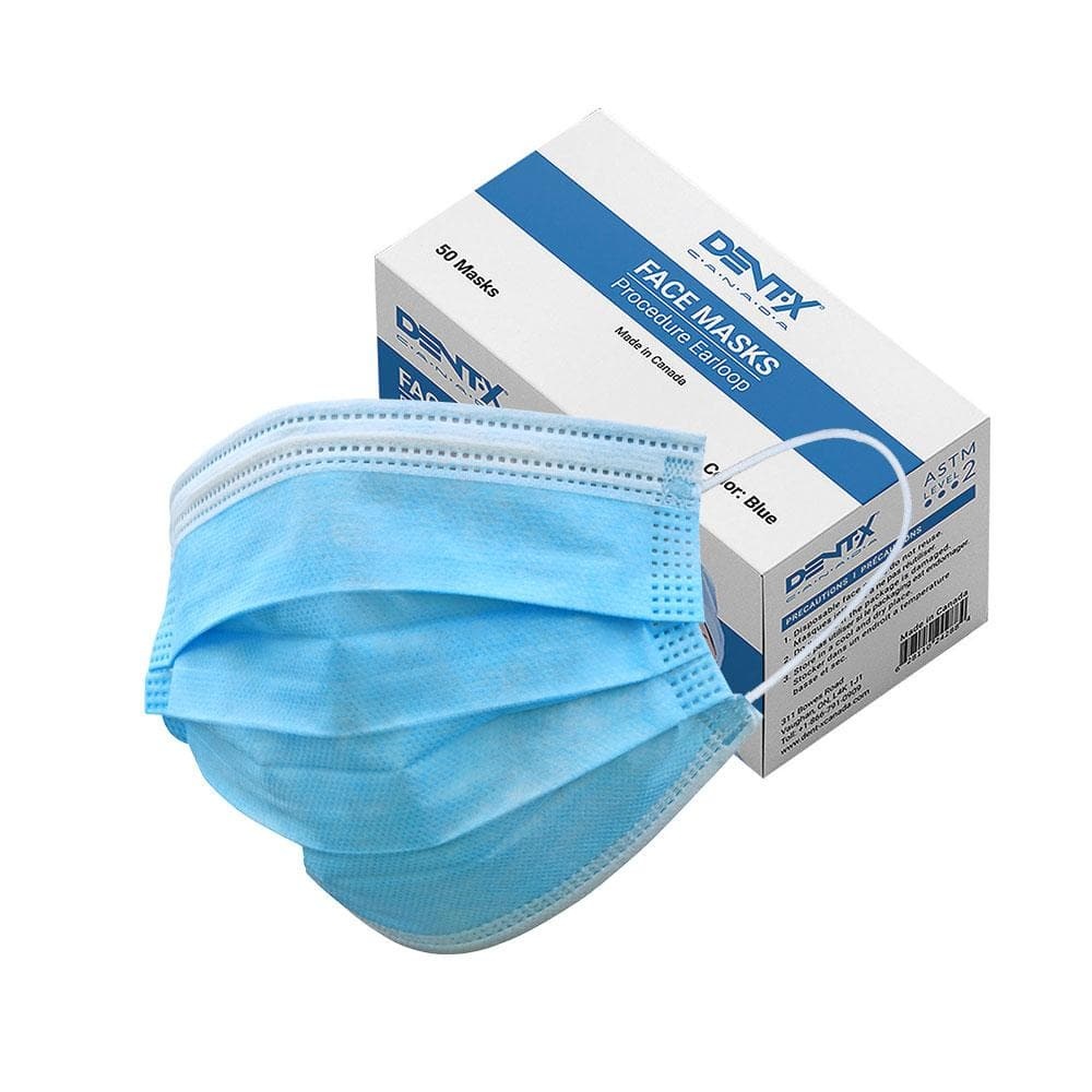 Dent-X Made in Canada Disposable Face Mask 3 Ply ASTM Level 2