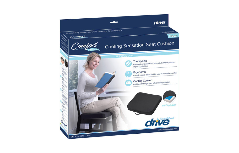 Comfort Touch Cooling Sensation Seat Cushion 18x16x3"