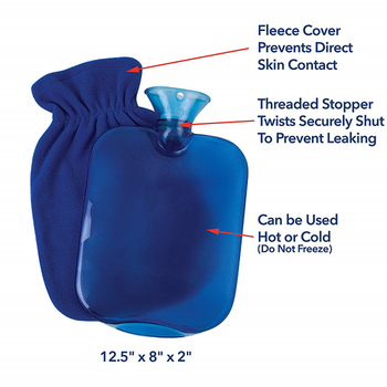 Carex Carex Hot Water Bottle with Fleece Cover 2qtr