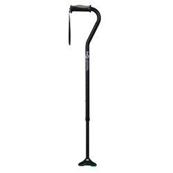 HGO-HUGO Hugo Ergonomic Offset Handle Cane w/QuadPod Cane Tip