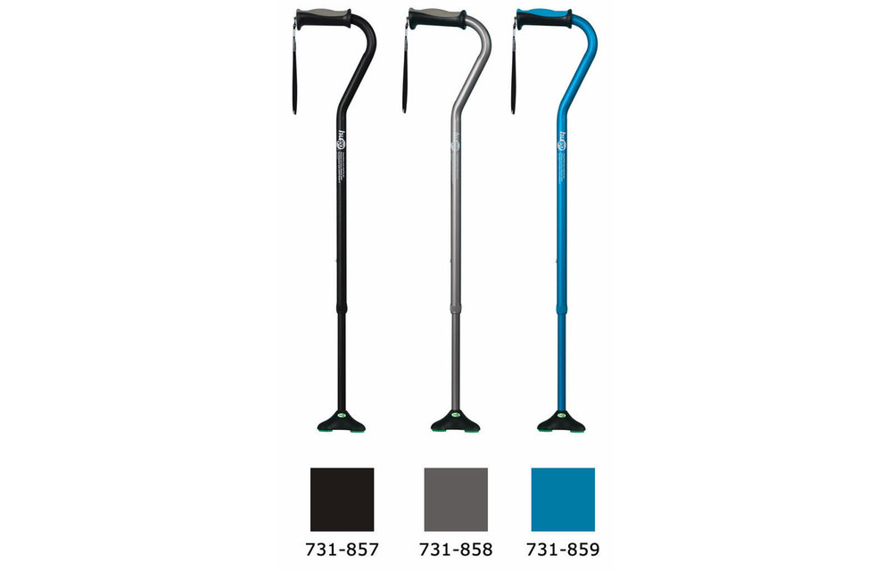 Hugo Ergonomic Offset Handle Cane w/QuadPod Cane Tip