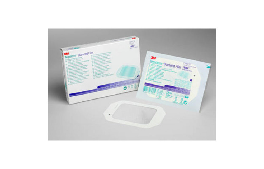 3M Tegaderm Diamond Pattern Film Dressing 4 x 4 3/4 - Single