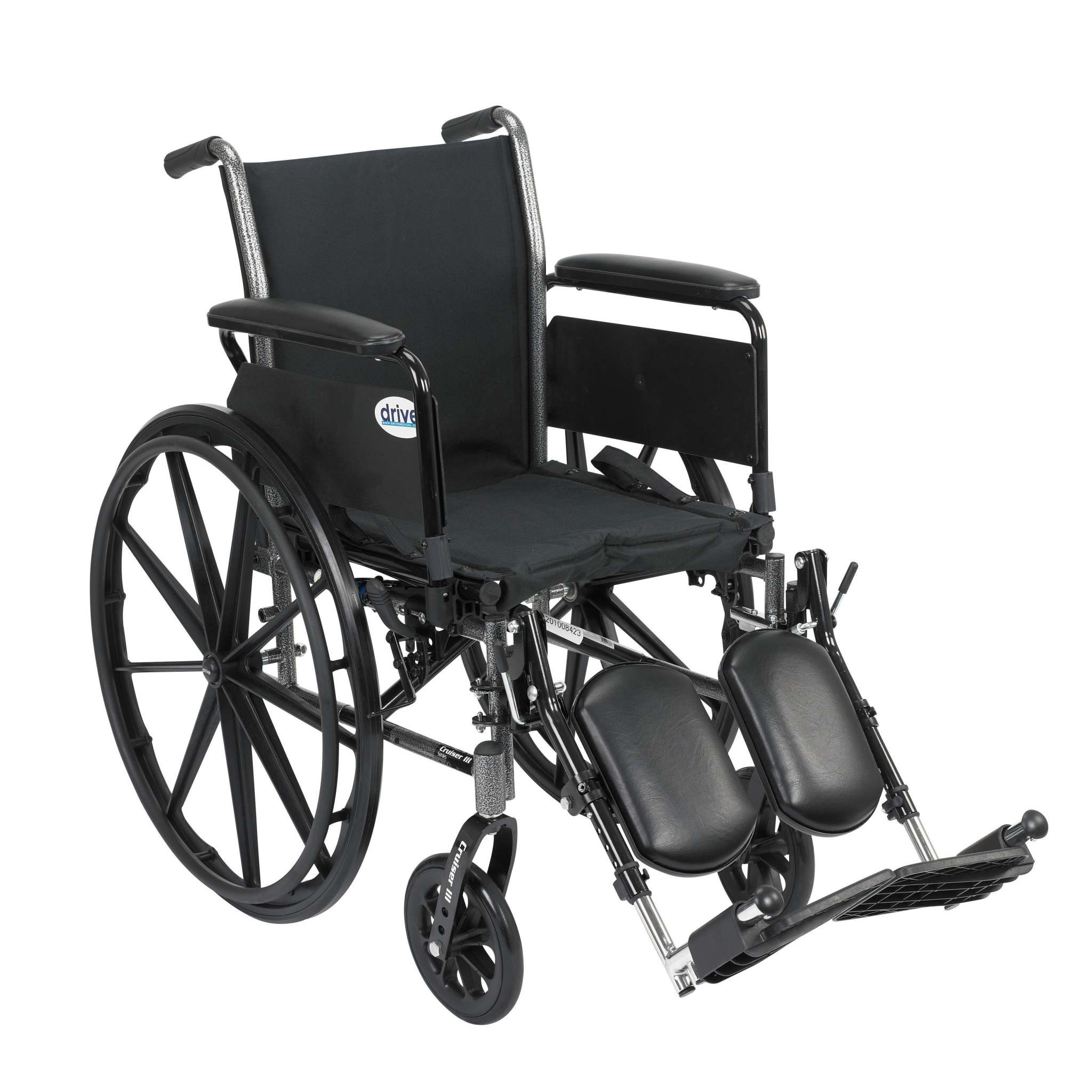 Cruiser III Wheelchair Detachable Full Arm (DFA) Elevated Foot Rest 20" 350lbs
