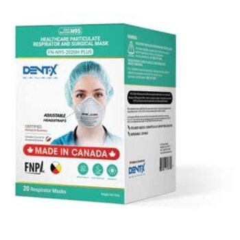 DENT-X Healthcare Particulate Respirator  N95 2020H Plus Made in Canada