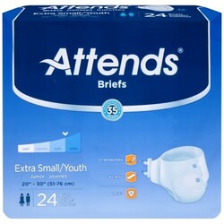 Attends Attends Brief Extra Small/Youth 4/bx