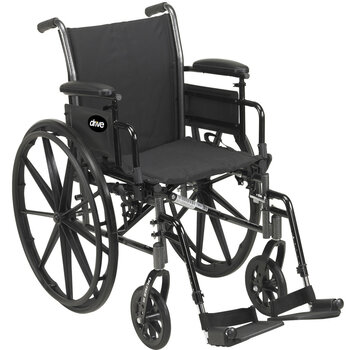 DRV-Drive Medical Cruiser III Wheelchair Detachable & Adjustable Height Desk Arm (ADDA) Foot Rest (SF) 18" 300lbs