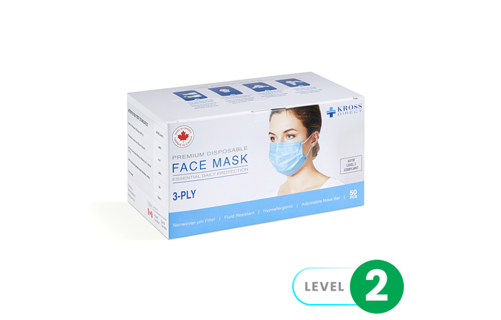 Kross ASTM Level 2 Medical Face Mask (50 Pack)