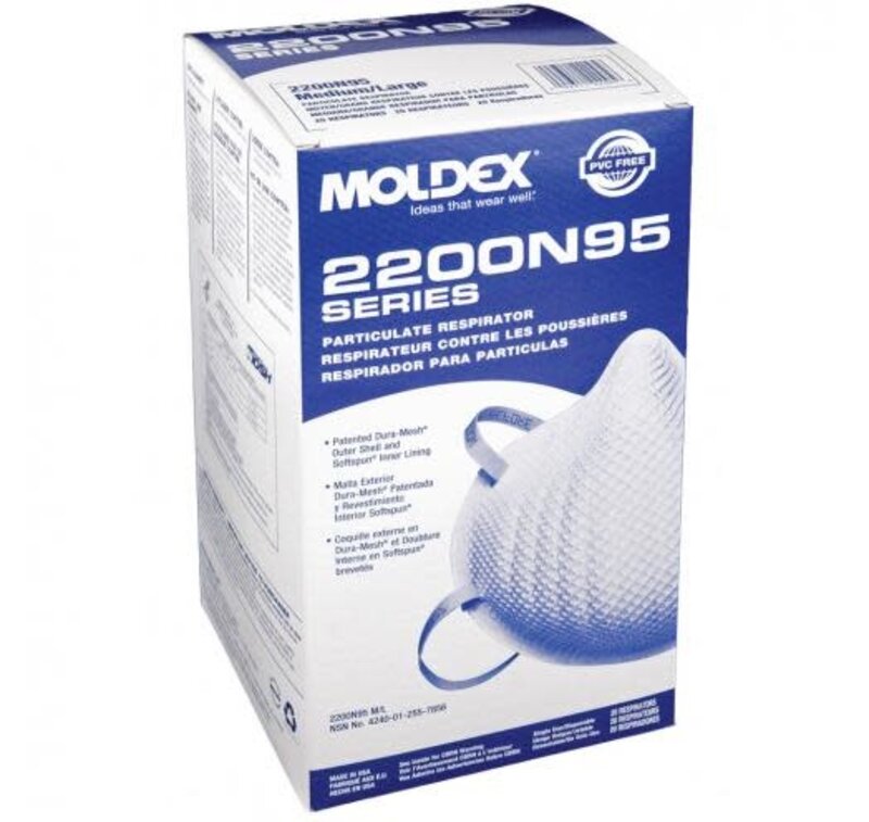 MDX-Moldex Moldex 2200 N95 Medium/Large 20/bx