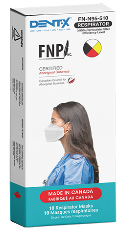 DNT-DENT-X Dent-X Made in Canada N95 5 layers Foldable Earloop 10/bk
