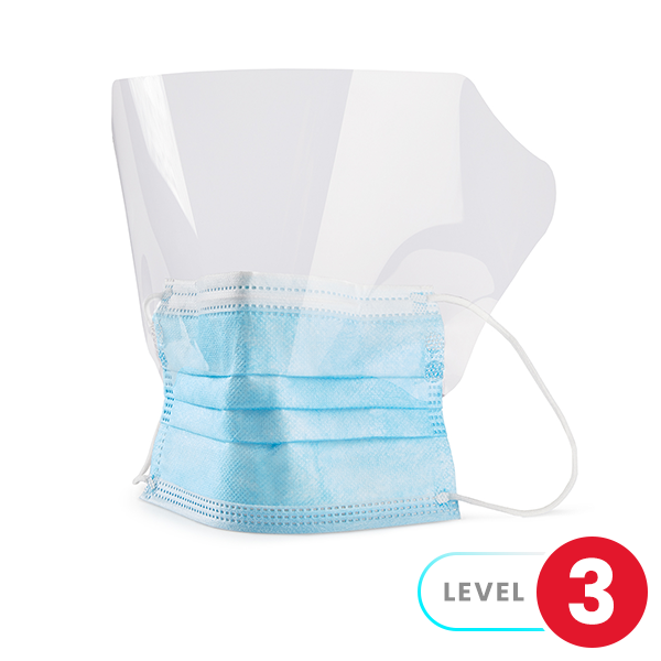 Kross Level 3 ASTM Medical Face Masks with Anti-Fog and Visor 50/bx