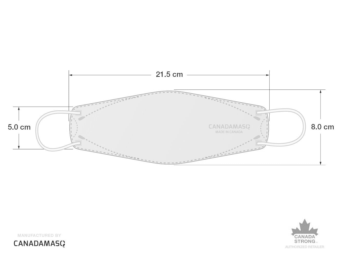 CA-CANADAMASQ CA-N95 Kids White Disposable Respirator Mask Made in Canada 10/bg