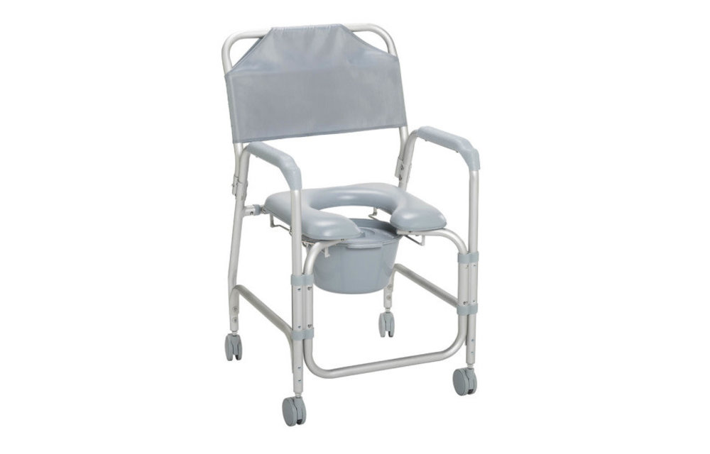 Deluxe Shower Seat and Commode Chair Aluminum w/Castors