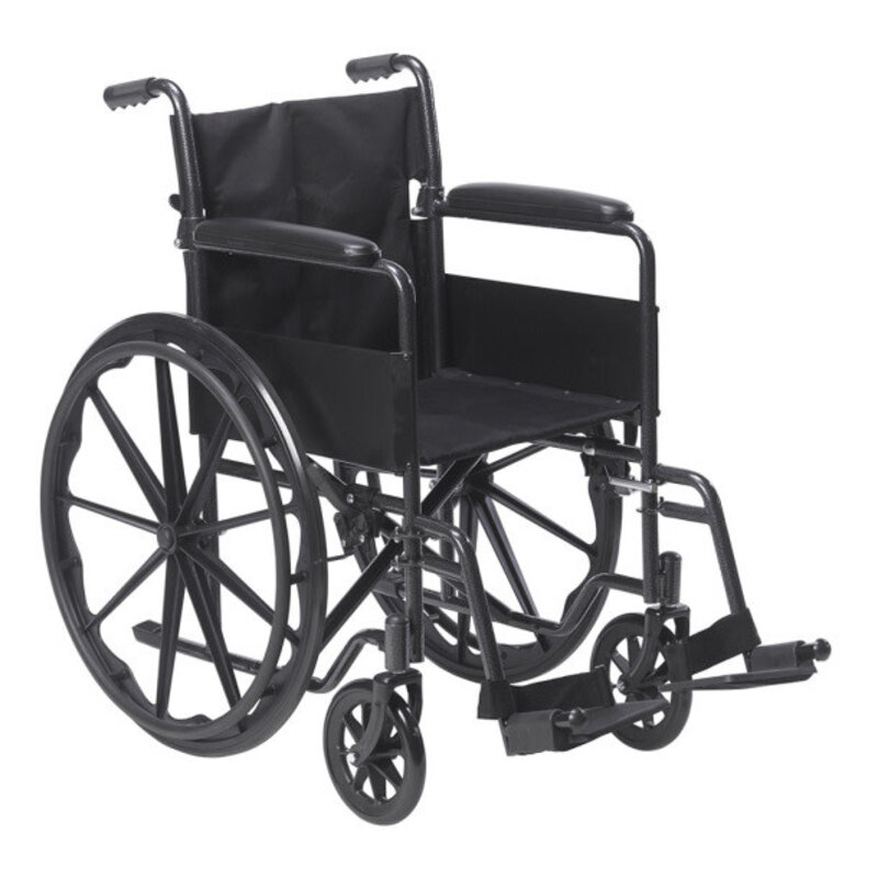 DRV-Drive Medical Drive Silver Sport 1 Wheelchair (Fixed) Full Arm (FA) Foot Rest (SF) 18" 250lbs