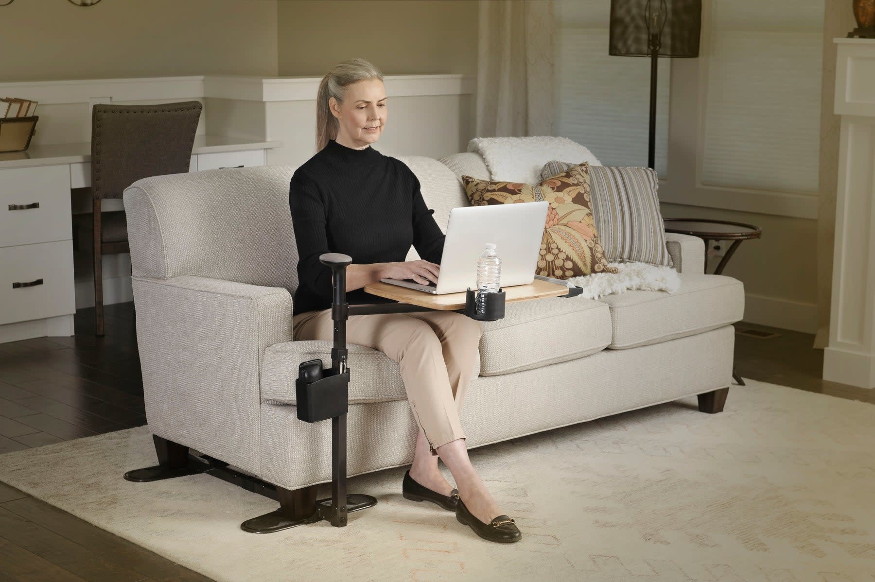 SIG-Signature Stander Stander Signature Life Independence Tray Table w/Handle Cup Holder & Pouch