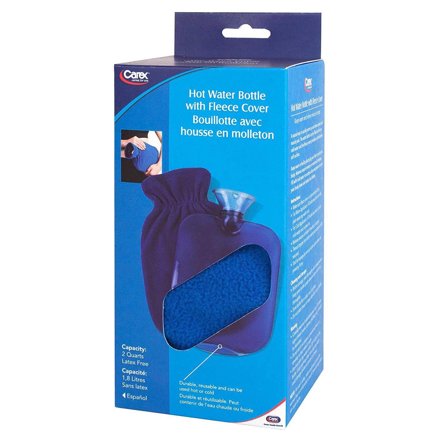 CRX-Carex Carex Hot Water Bottle with Fleece Cover 2qtr