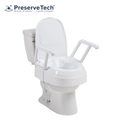 Drive Medical PreserveTech Universal Raised Toilet Seat 2-6" (Fits Most Round/Oval Toilets) 350lbs