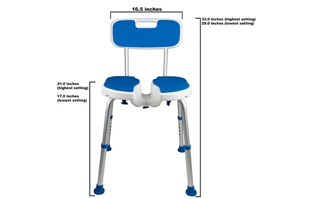 PCP Adjustable Padded Bath Chair w/Hygienic Cutout
