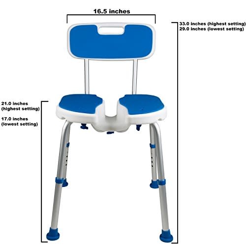PCP Adjustable Padded Bath Chair w/Hygienic Cutout