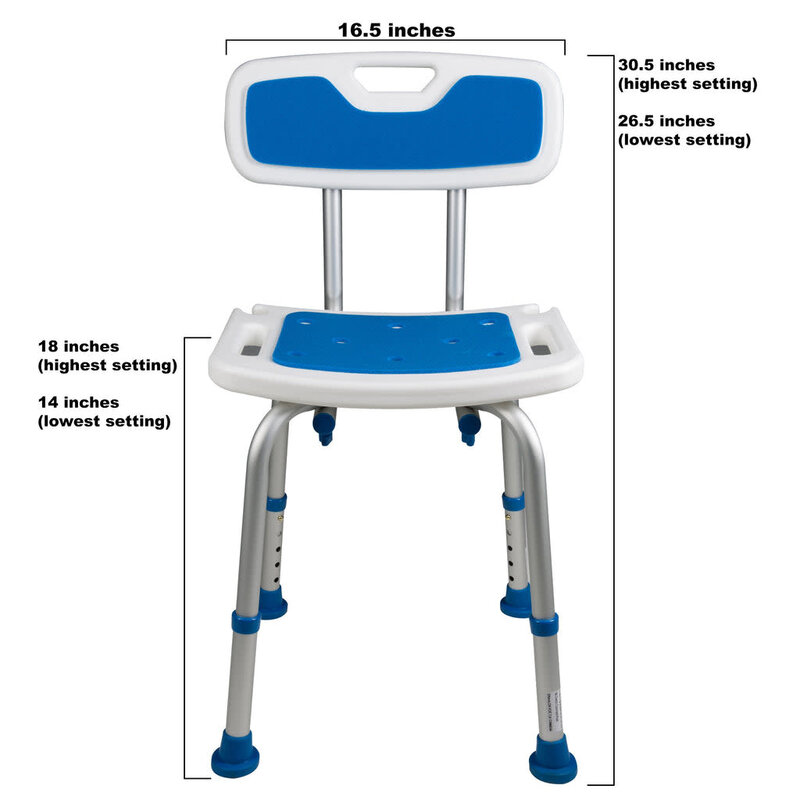 PCP-PCP Medical PCP Adjustable Padded Bath Seat w/Back