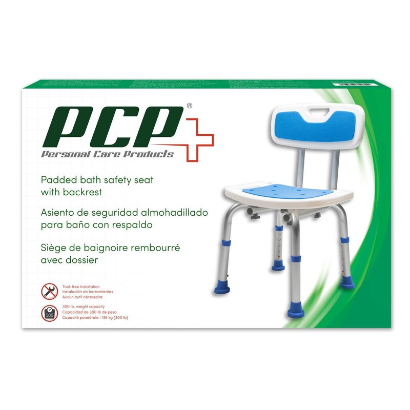 PCP-PCP Medical PCP Adjustable Padded Bath Seat w/Back