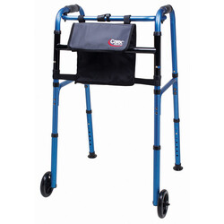 Carex Carex Blue Folding 2 Wheel Walker  w/Bag 300lbs