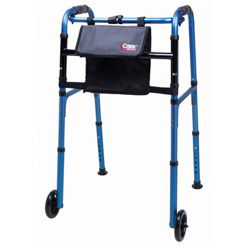 CRX-Carex Carex Blue Folding 2 Wheel Walker  w/Bag 300lbs