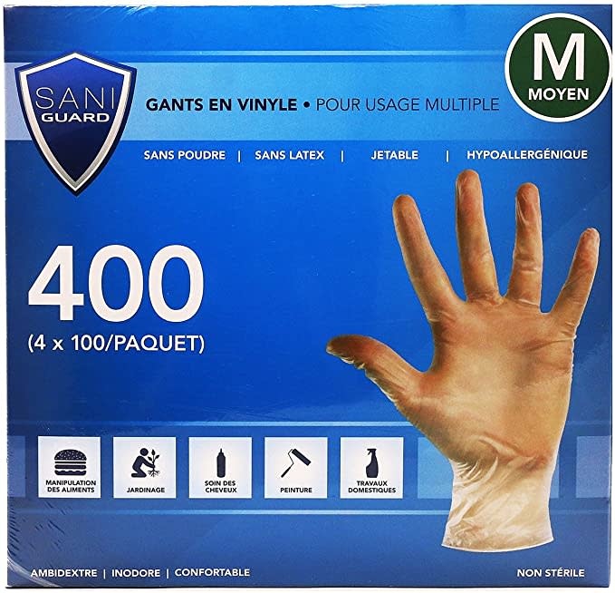 SG-Sani Guard Sani-Guard Disposable Non-Sterile Powder-Free Vinyl Gloves 4/case