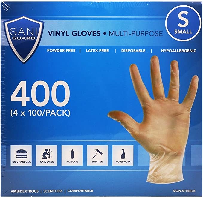 SG-Sani Guard Sani-Guard Disposable Non-Sterile Powder-Free Vinyl Gloves 4/case