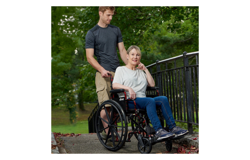 Drive Medical Red Rebel Lightweight Wheelchair