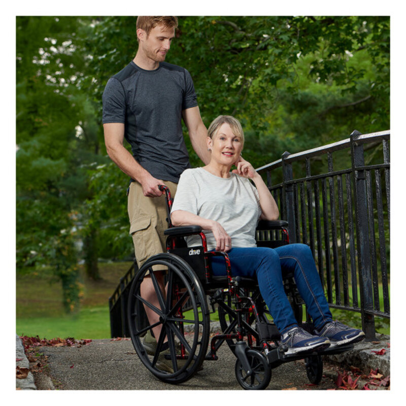 DRV-Drive Medical Drive Medical Red Rebel Lightweight Wheelchair